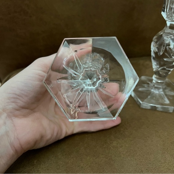 Crystal Candleholders Vintage Kristal Candlesticks set of 2 - Picture 5 of 6
